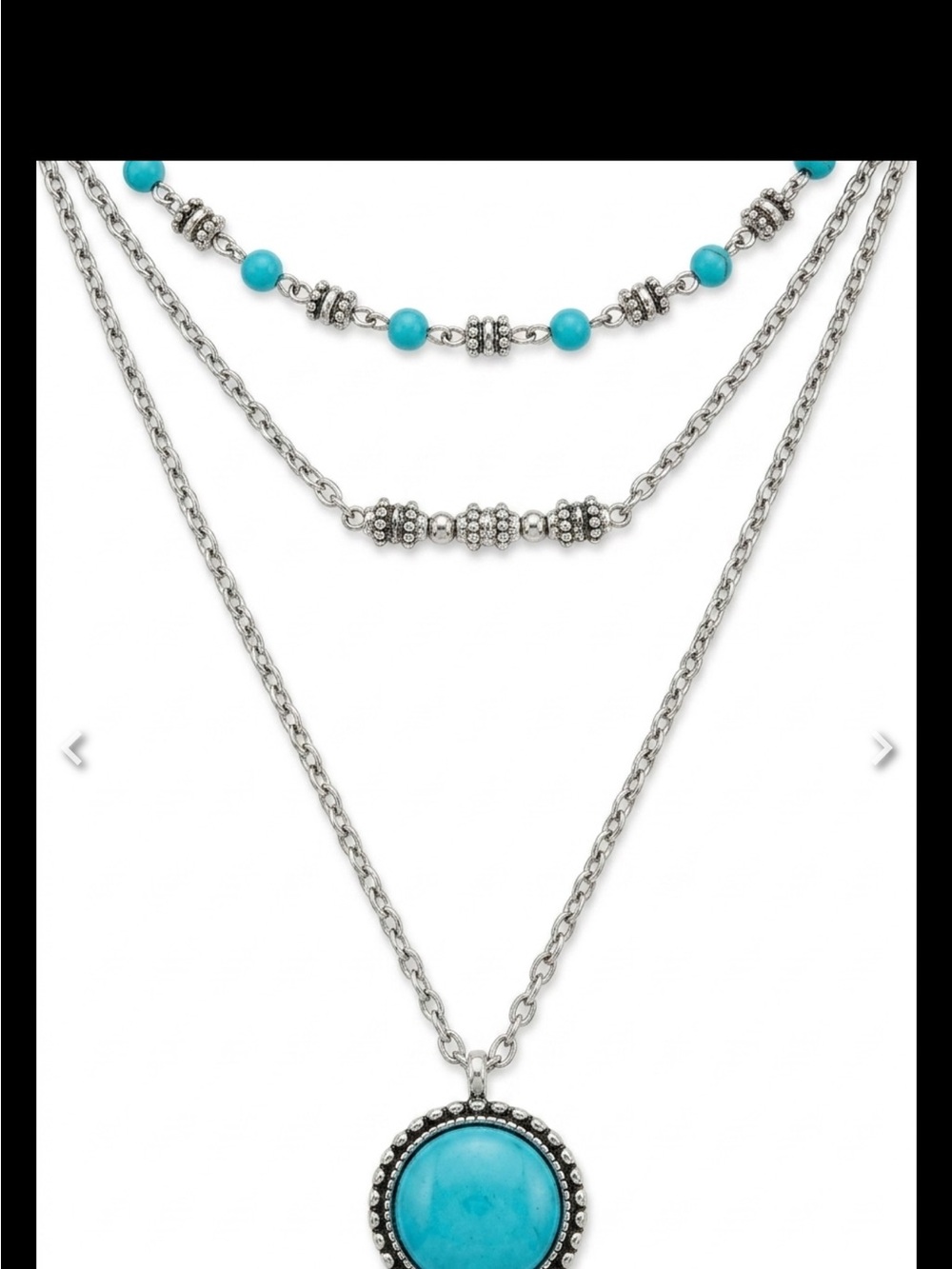 Triple-Layer Turquoise Pendant Necklace for Women